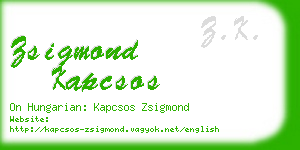 zsigmond kapcsos business card